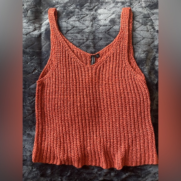 moon & madison Tops - Moon & Madison Rust Knit Tank‎ Top